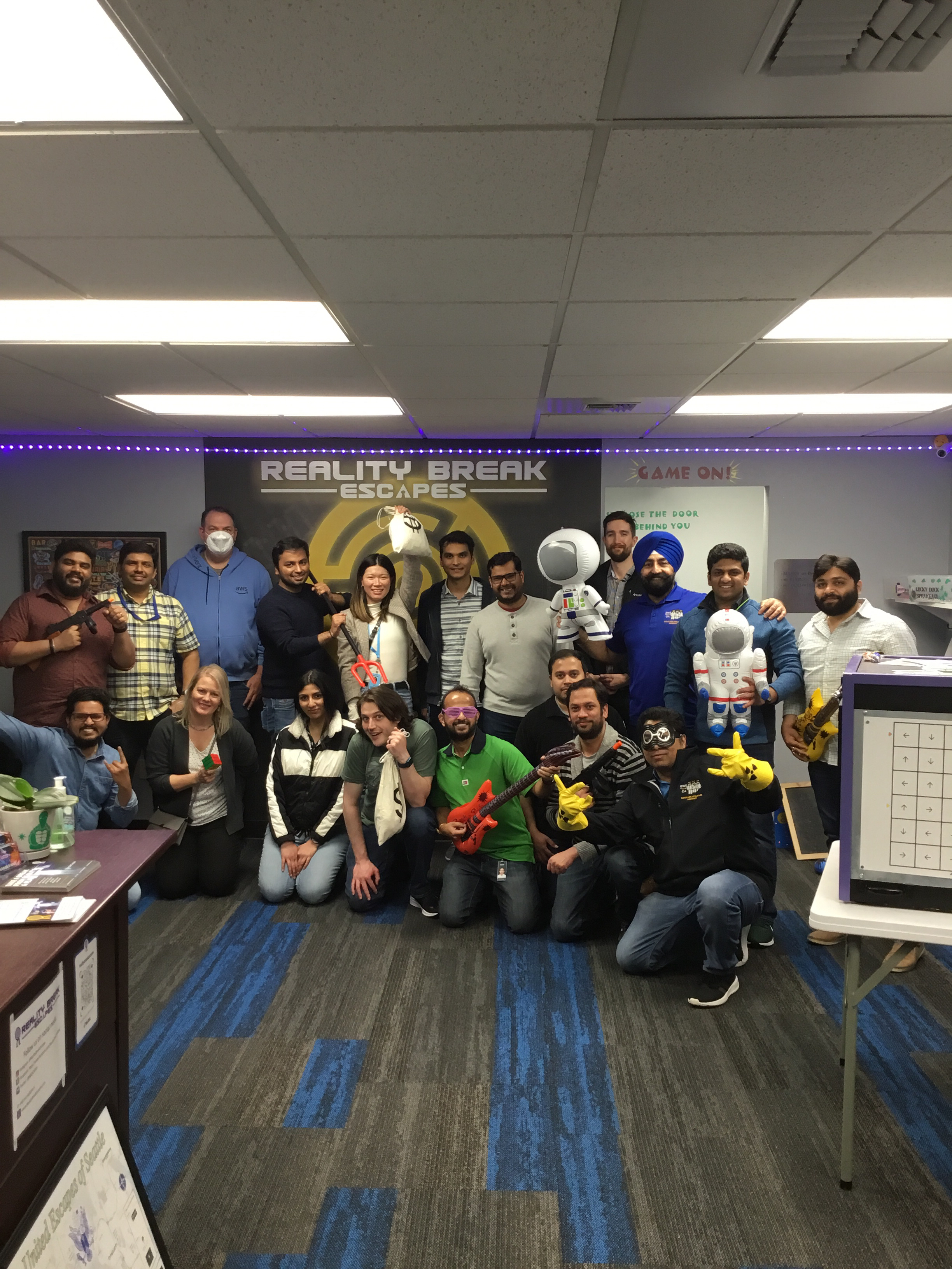 Team building activity at an escape room in May 2022